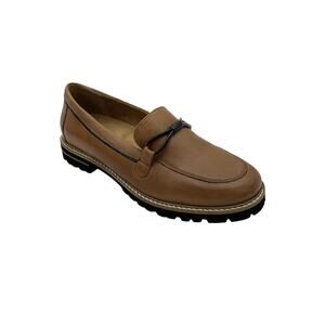 Trotters Women's Fiora Loafer Luggage 9.5M Brown Leather Suede Insole